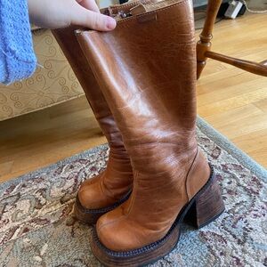 SOLD Brown Destroy Chunky Boots